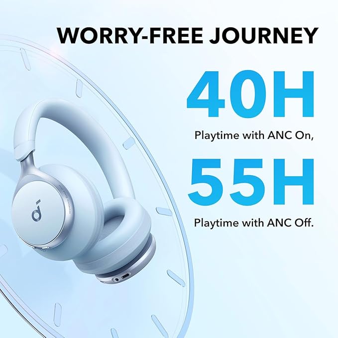 soundcore by Anker,Space One,Active Noise Cancelling in Ear Headphones,2X Stronger Voice Reduction,40H ANC Playtime,App Control,Ldac Hi-Res Wireless Audio,Comfortable Fit,Clear Calls,Bluetooth 5.3