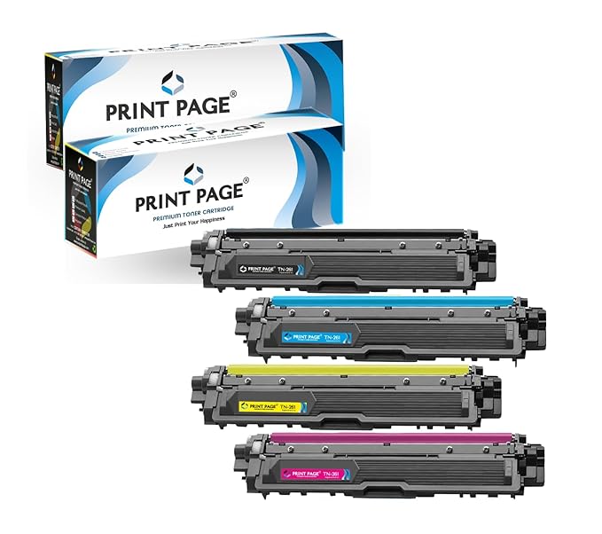 TN 261 Toner Cartridge Compatible for Printers HL-3150CDN, 3170CDW, MFC-9140CDN, 9330CDW (TN 261 - 4 Color Combo)