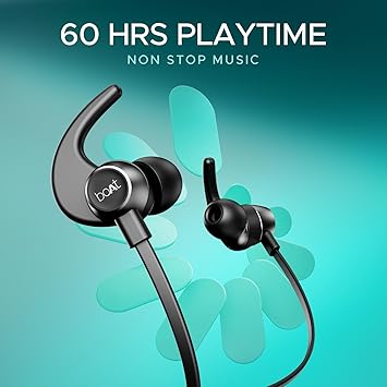 boAt Rockerz 255 Pro+, 60HRS Battery, Fast Charge, IPX7, Dual Pairing, Low Latency, Magnetic Earbuds, in Ear Bluetooth Neckband, Wireless with Mic Earphones (Active Black)