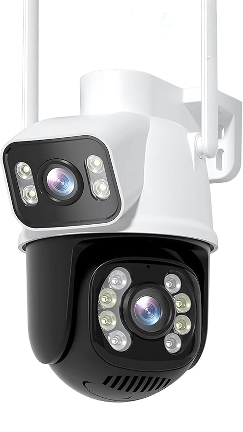 6MP Dual Lens UHD Camera CCTV Outdoor Office Farm Indoor WiFi Camera, Advanced Security System CCTV Outdoor with Color Night Vision and Ai Human/Motion Detection, SD/Cloud IP66