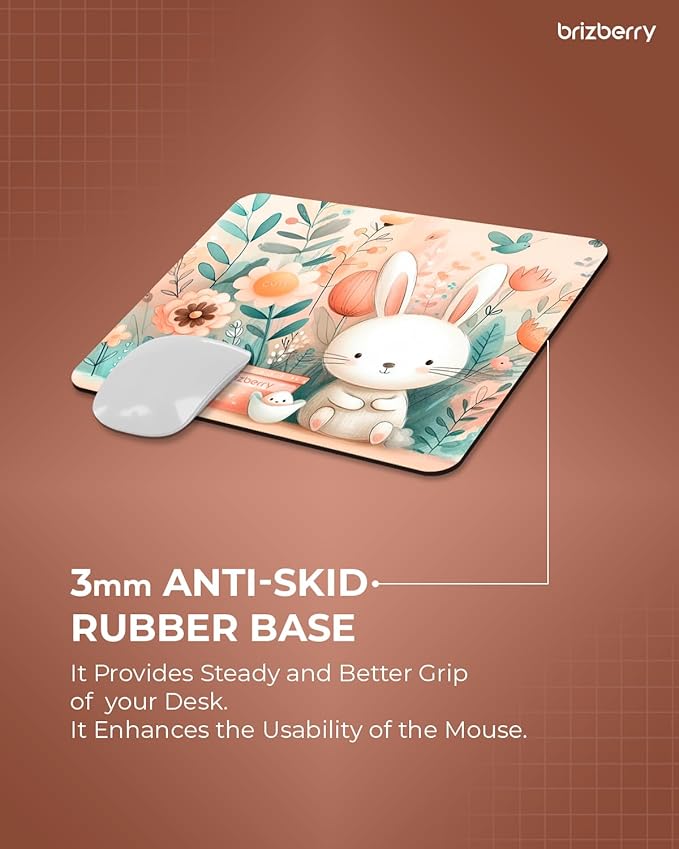 Brizberry Mouse Pad, Large Printed Premium Textured Waterproof Anti Skid Rubber Base for Desktop Laptop Gaming Professional 240X210X3mm [20% Larger] (118S - Pack of 1)