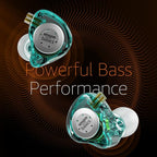 Earphone, HiFi Stereo | 3.5 mm Plug| Dual Magnetic Circuit Dynamic Driver | Resin Inlay Metal Body | Detachable 5N OFC Cable | with Mic |for Audiophiles & Musicians |Cyan
