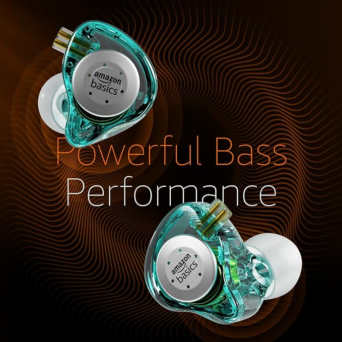 Earphone, HiFi Stereo | 3.5 mm Plug| Dual Magnetic Circuit Dynamic Driver | Resin Inlay Metal Body | Detachable 5N OFC Cable | with Mic |for Audiophiles & Musicians |Cyan