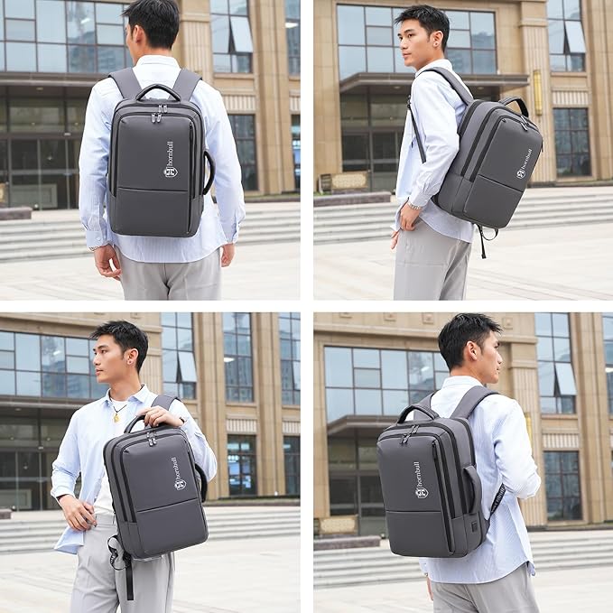 HORNBULL Zurich Backpack 42L Office Travel 17 inch Laptop Backpack 3 in 1 Expandable & Convertible USB & Type-C Port Water-resistant Multi Compartment Overnight Backpack for Men